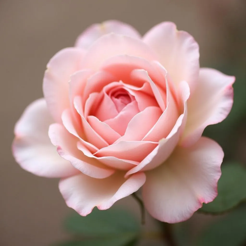 Pale pink rose in bloom