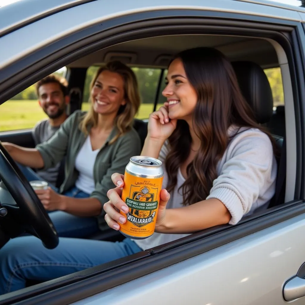 Passengers Drinking Alcohol in a Moving Vehicle