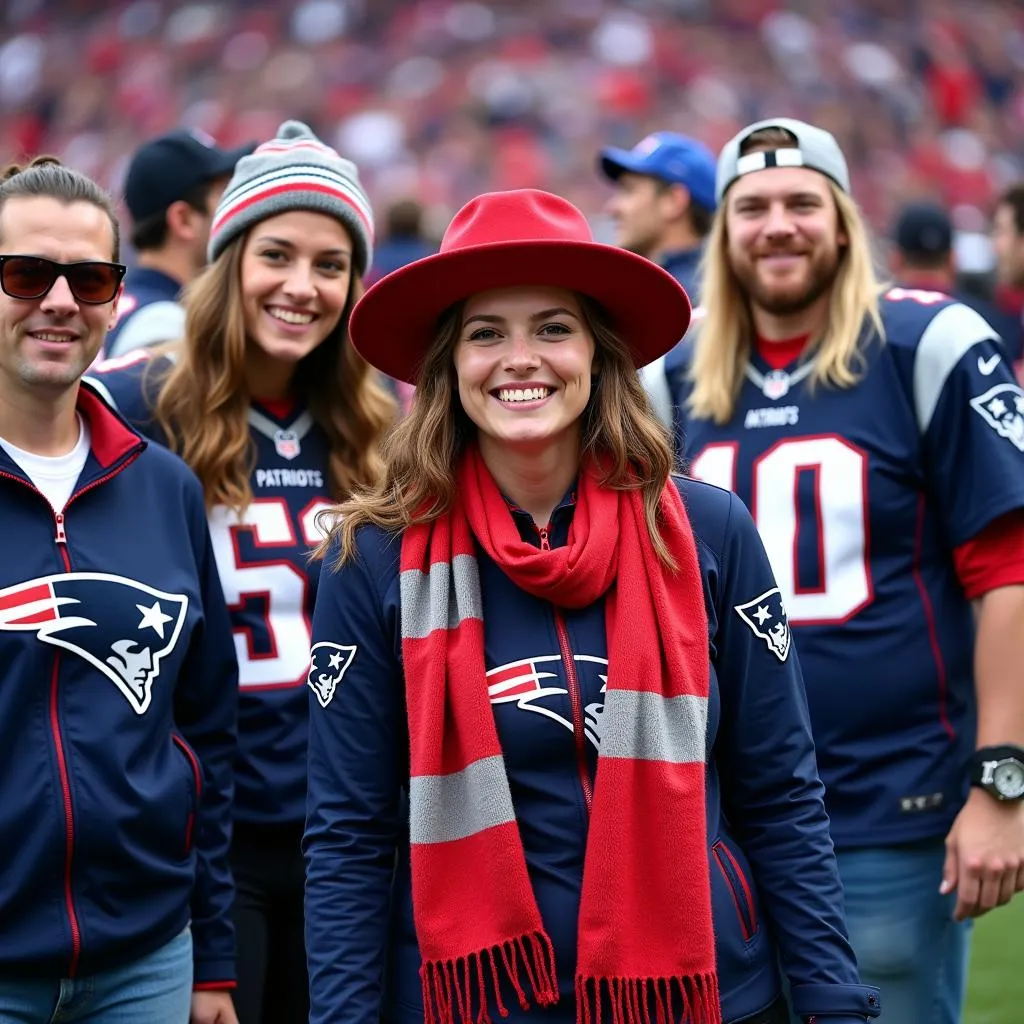 Patriots Fans Showcasing Team Colors