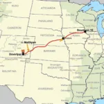 Map Showing Distance Between Pennsylvania and Colorado