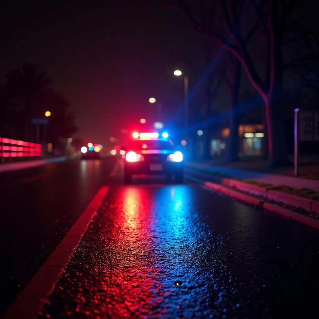 Police Car with Flashing Lights