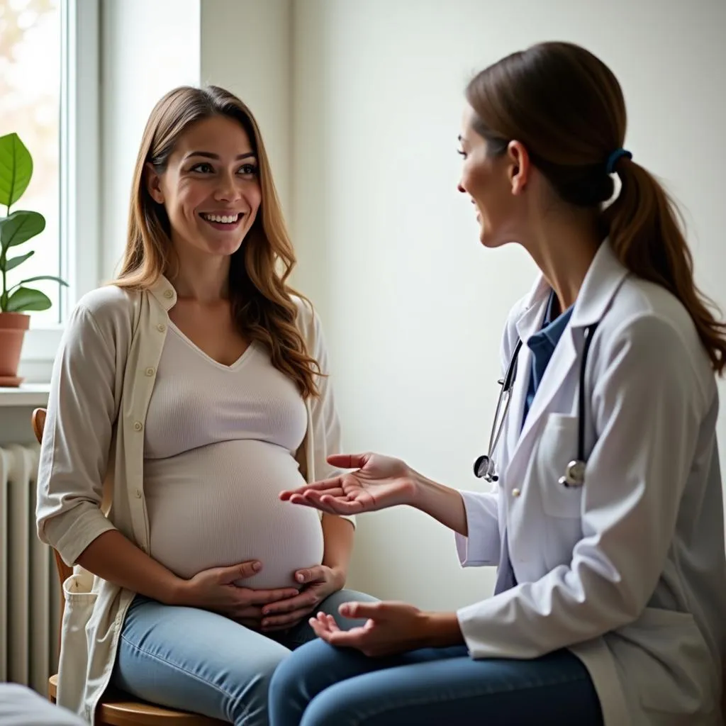 Pregnant Woman Consulting with Doctor