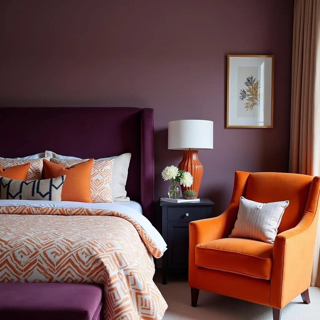 Purple and Orange Bedroom