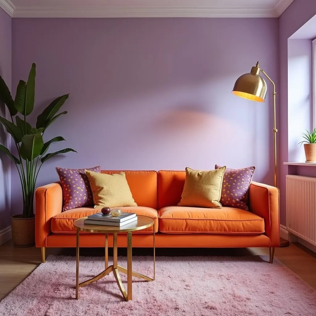 Purple and Orange Living Room