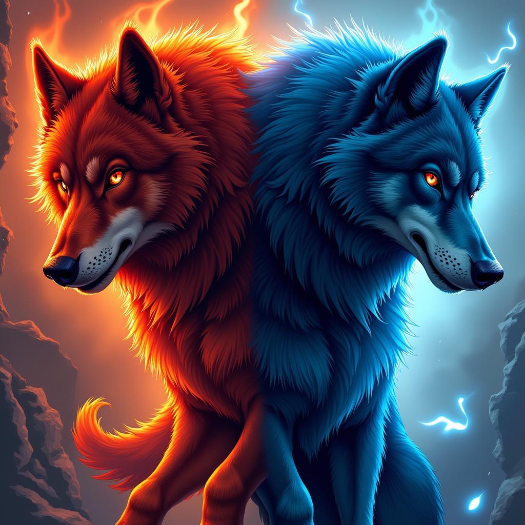 Rare Werewolf Colors - Red and Blue