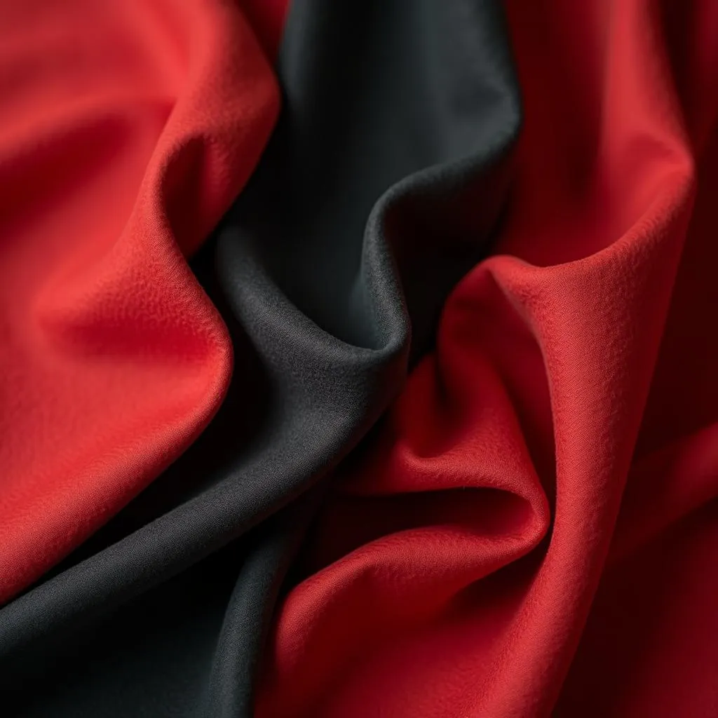 Red and Black Fabric Swatches