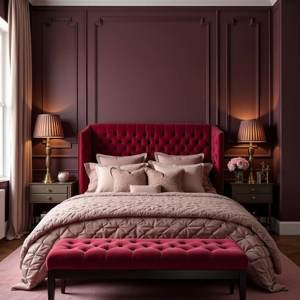 Red and Violet Bedroom