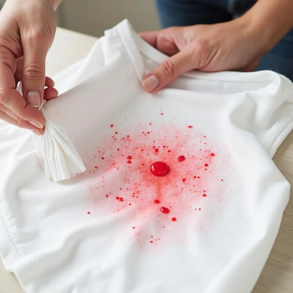 Removing Red Stain from a Dried White Shirt