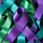 Various colored ribbons displayed together for mental health awareness