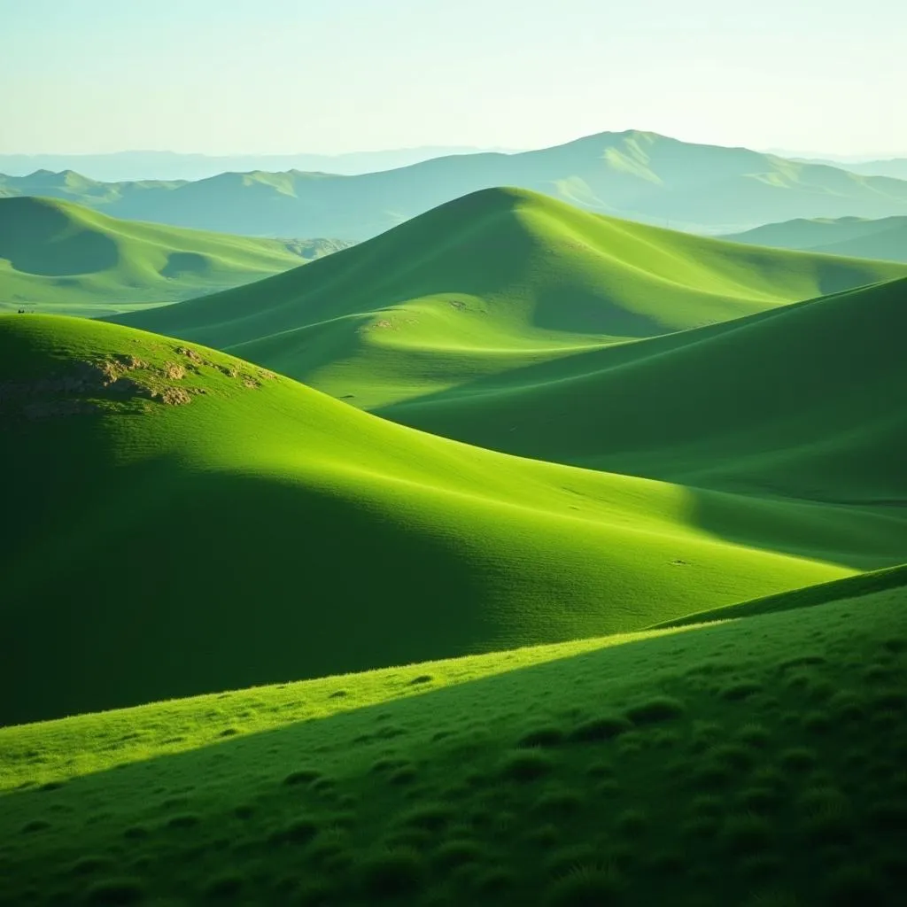 Rolling hills with light and shadow applied