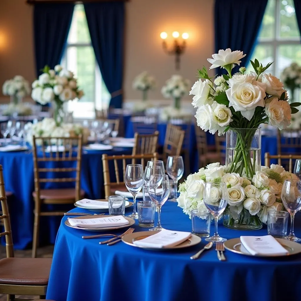 Royal Blue and White Wedding Decor