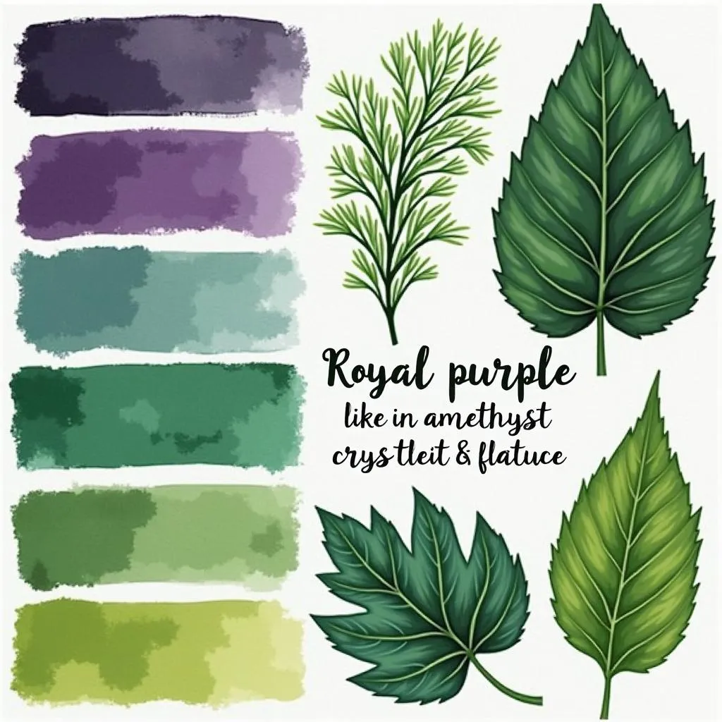 Royal Purple and Green Color Palette - Nature Inspiration