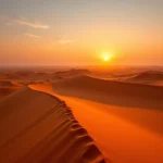 Sahara Desert Dunes at Sunset