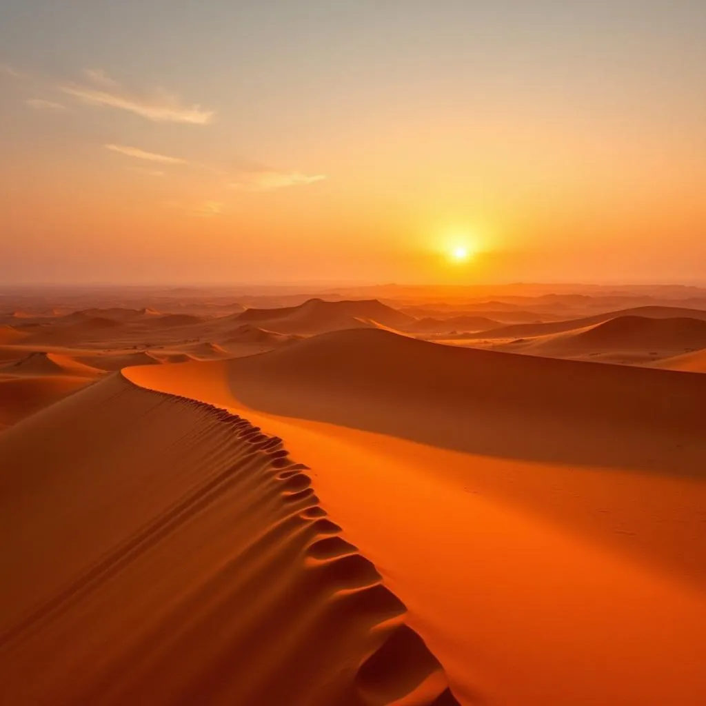 Sahara Desert Dunes at Sunset