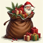 Santa Claus' Bag Depiction: A Brown Leather Bag