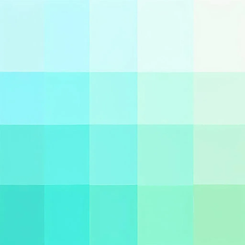 Different shades of turquoise color