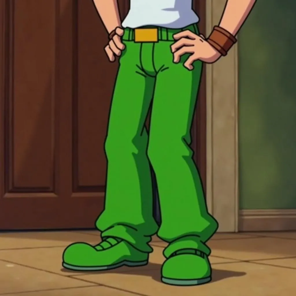 The Mystery of Shaggy's Pants: A close-up image of Shaggy and Scooby-Doo, highlighting the ambiguous color of Shaggy's pants, which appear to shift between brown and green depending on the lighting and animation style.