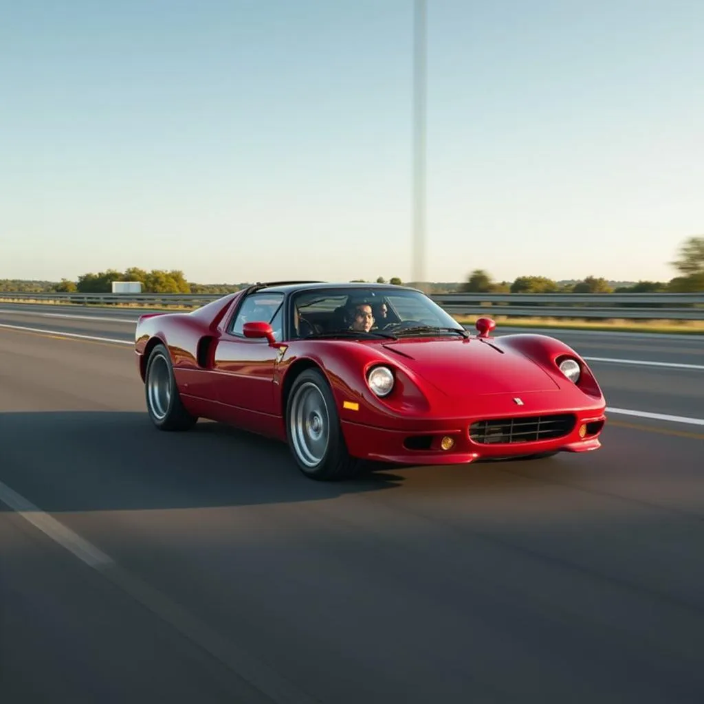 Sports Car Speeding on Highway