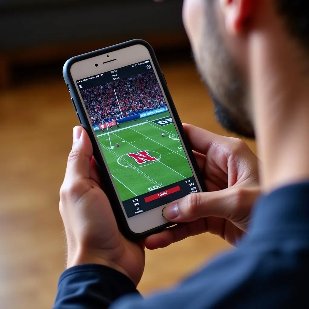 Streaming Nebraska Colorado Game on Phone