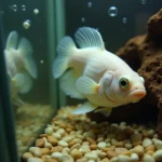 Stressed betta fish hiding in a tank corner.