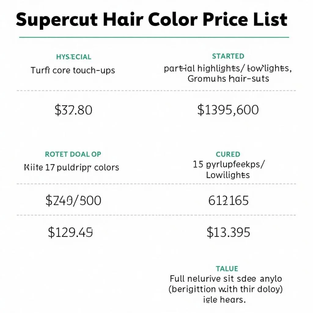 Supercuts Hair Color Price List