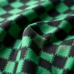 Tanjiro in his green and black checkered haori