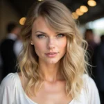 Taylor Swift with honey blonde hair