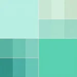 Teal color palette with various shades and tones