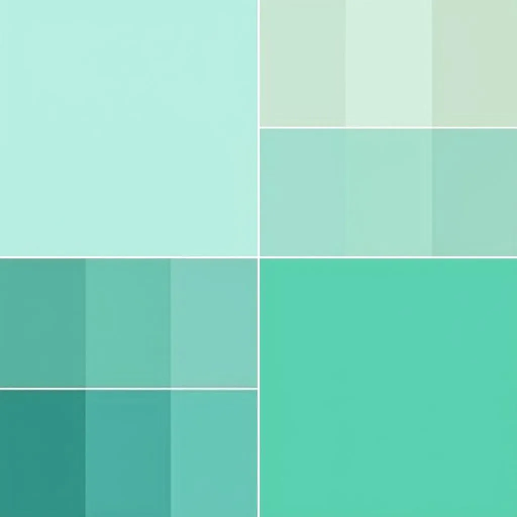 Teal color palette with various shades and tones