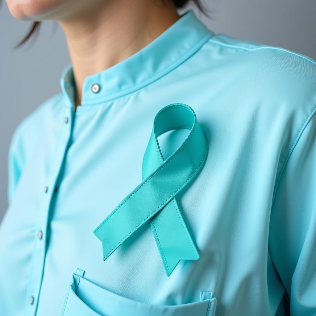 Teal Ribbon for Thyroid Cancer Awareness