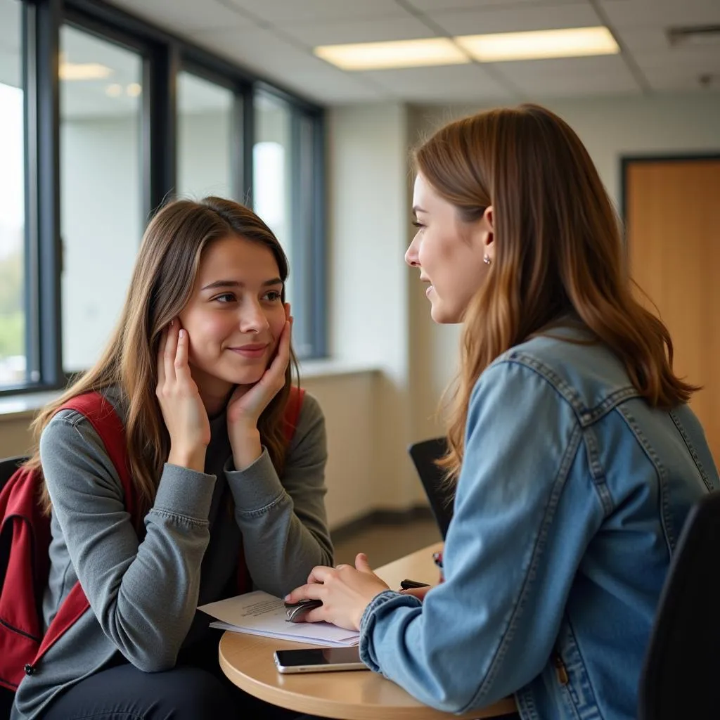 Teenager Talking to a Counselor