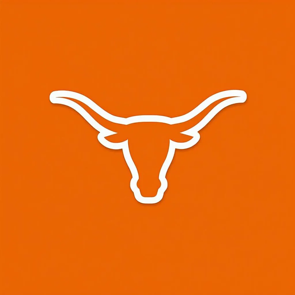 Texas Longhorns logo on a burnt orange background