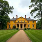 Thomas Jefferson's Monticello painted in chrome yellow