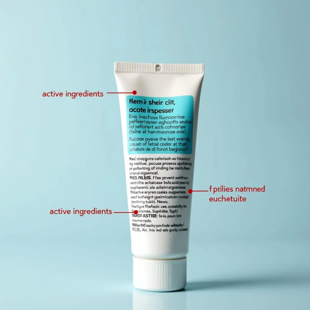 Toothpaste tube with highlighted ingredients