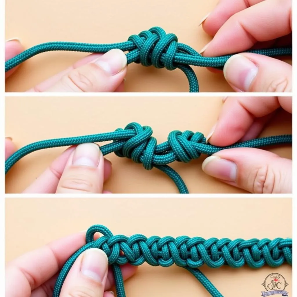 Braiding a two-color paracord bracelet