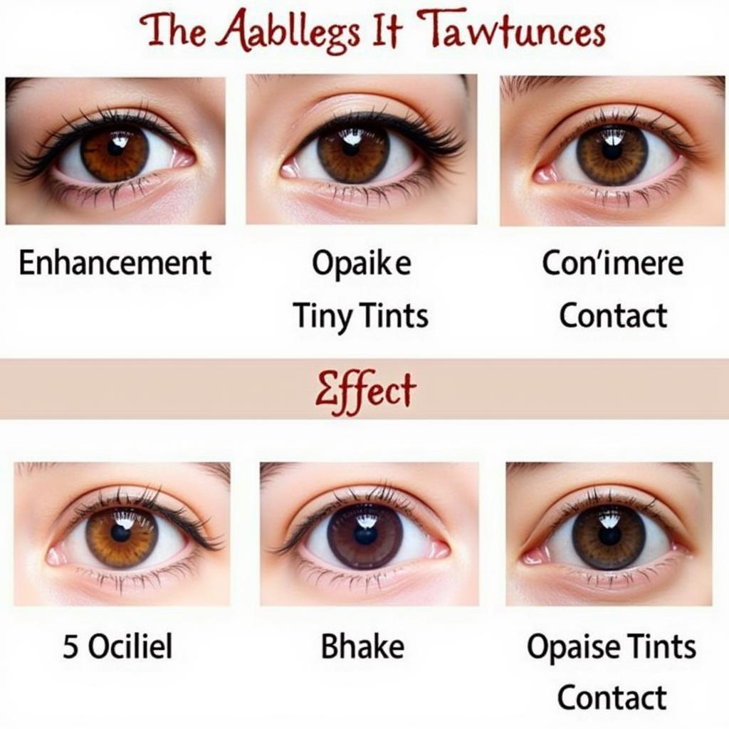 Different types of colored contacts
