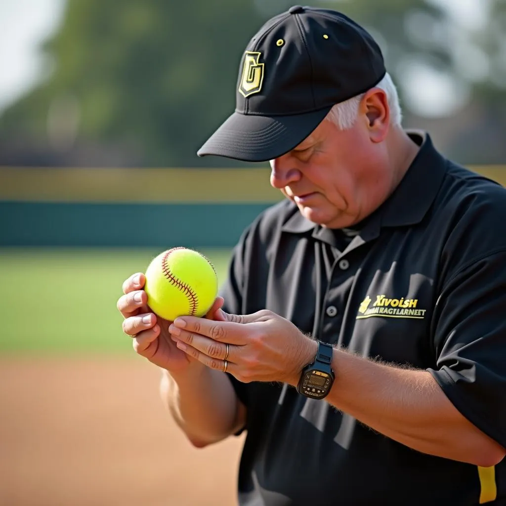 Umpire checking softball color