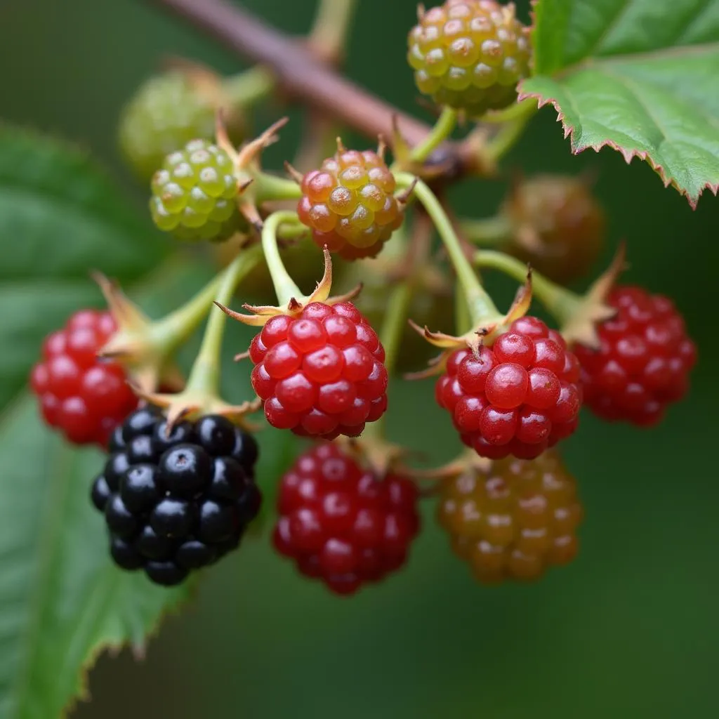 Unripe Blackberries