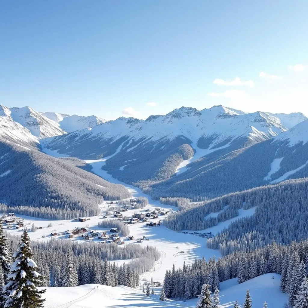 Snow-covered mountains in Vail