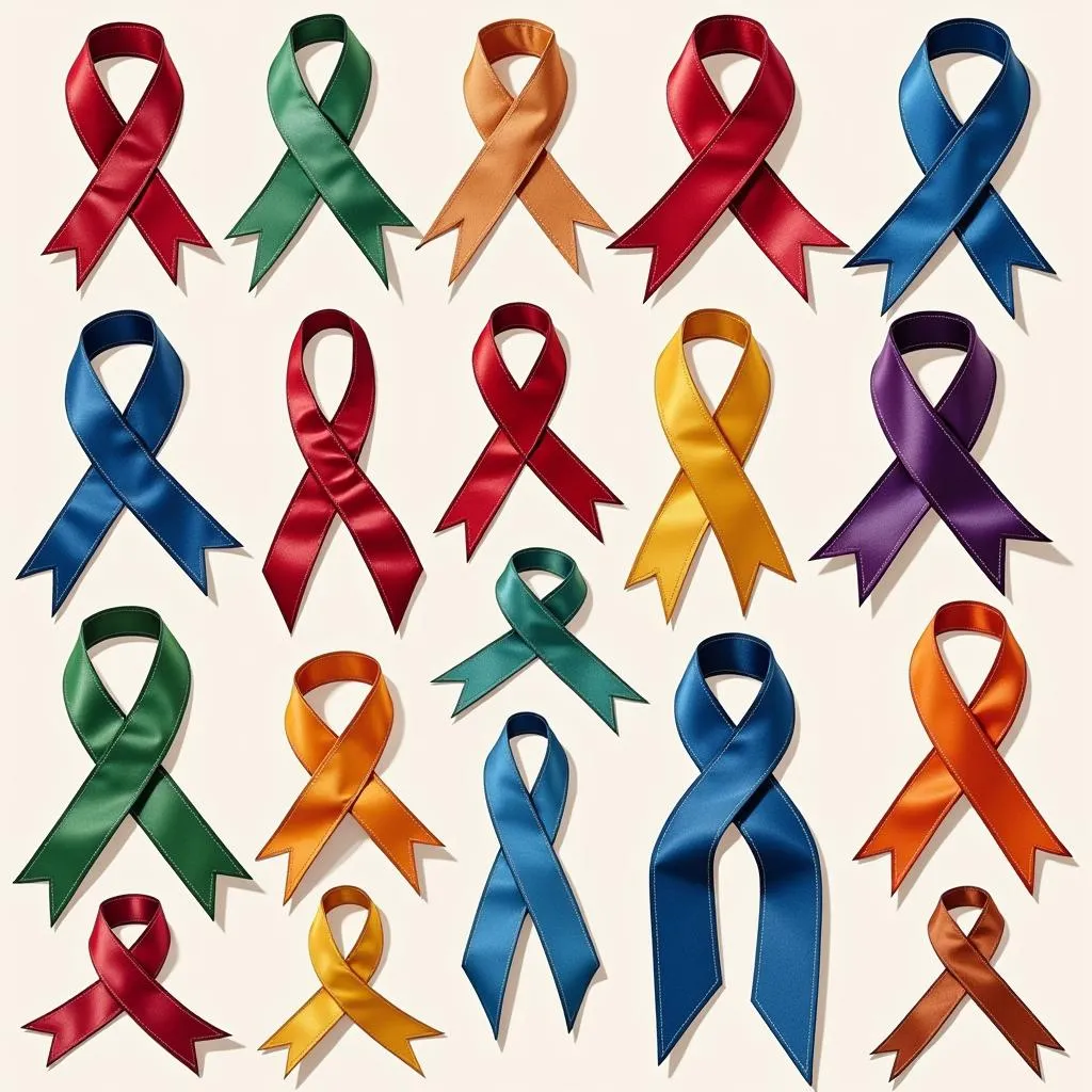 Different Colored Awareness Ribbons