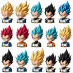 Vegeta's hair throughout Dragon Ball