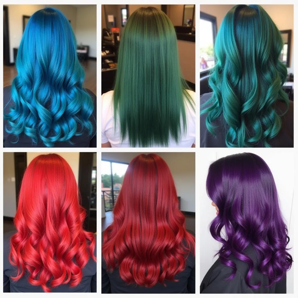 Variety of vibrant hair colors