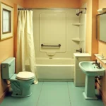 Bathroom with Colored Fixtures