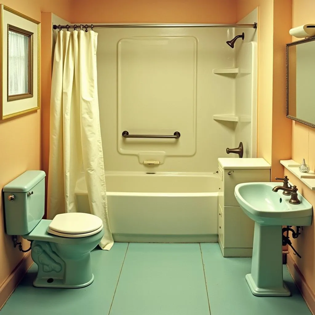 Bathroom with Colored Fixtures