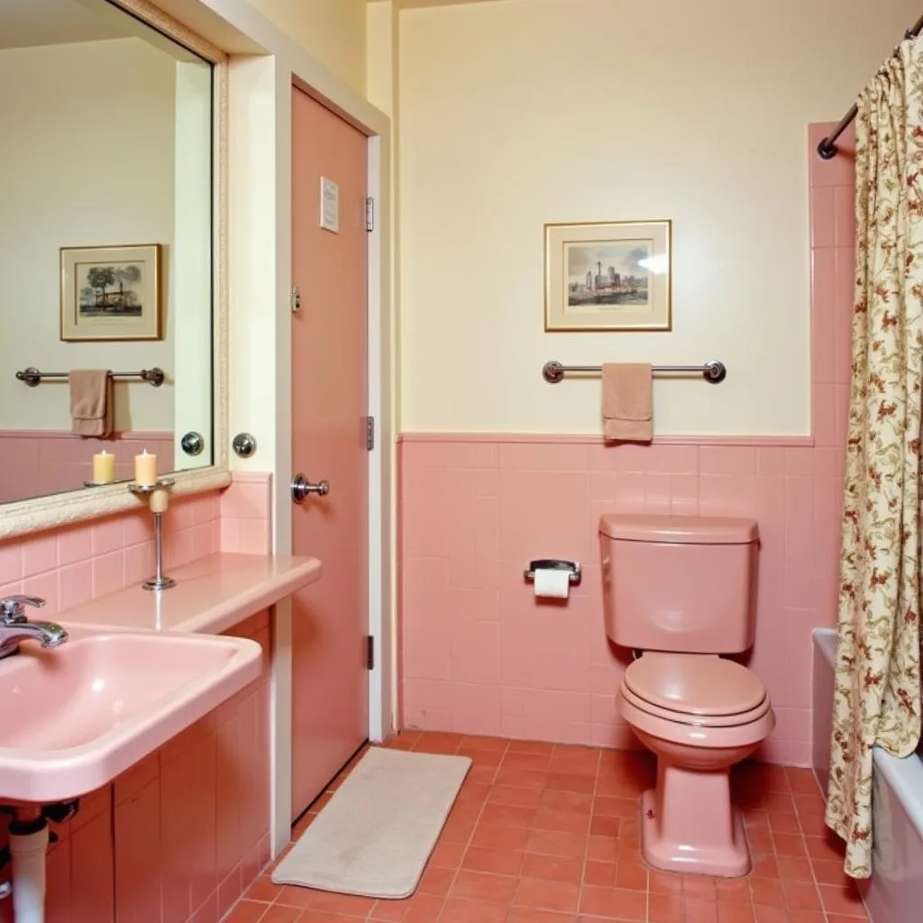 Bathroom with colored fixtures
