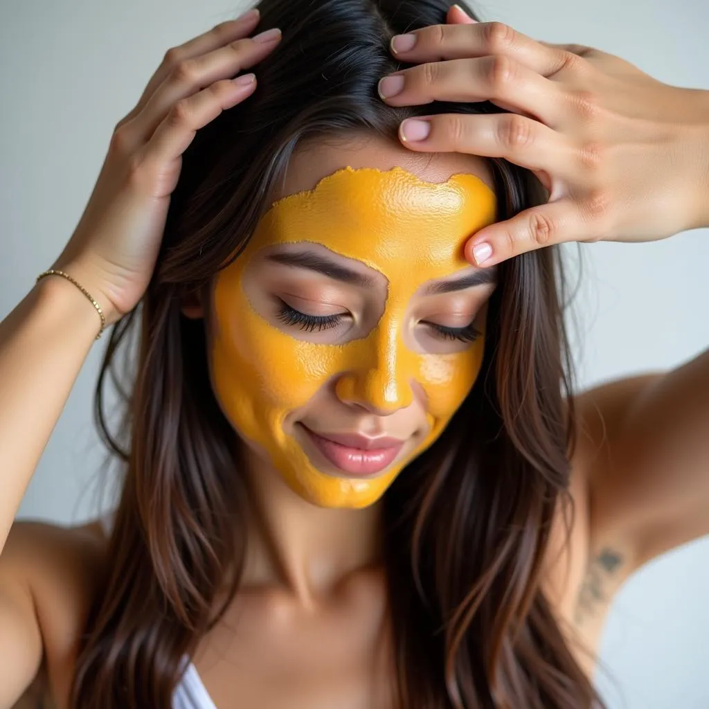 Vitamin C hair mask application