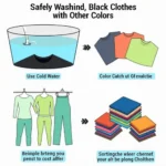 Washing black clothes with colors safely