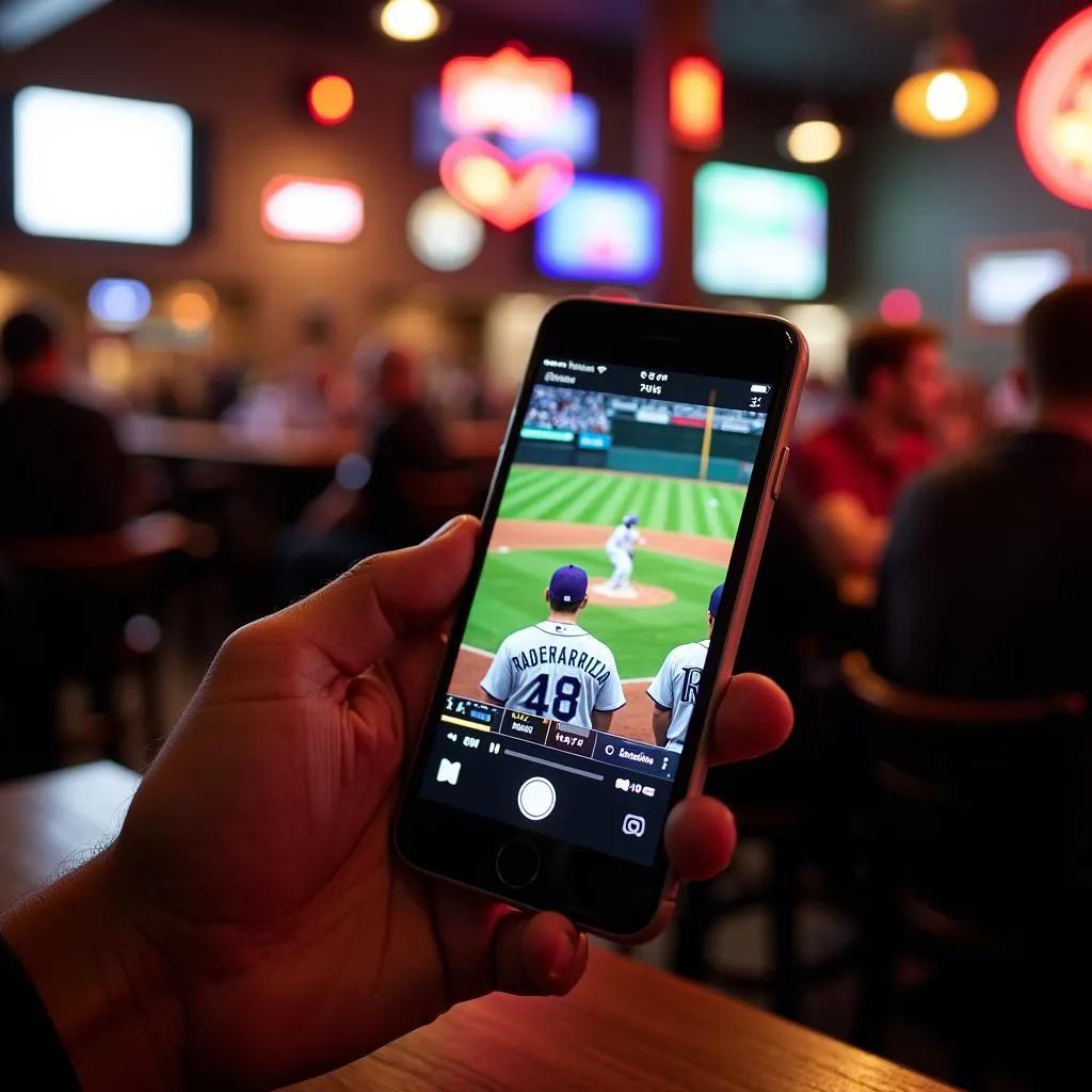 Streaming a baseball game on a mobile phone