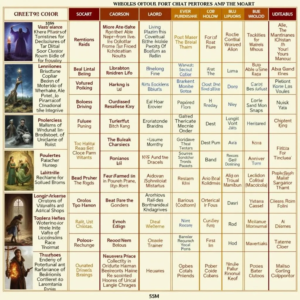 Wheel of Time Color Chart