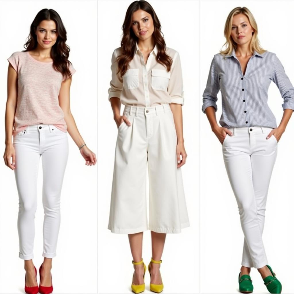 White Pants with Bold Color Shoes